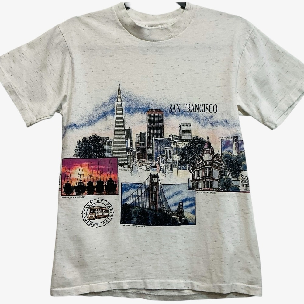 VTG San Francisco Attractions Tee ONEITA‎ USA Single Stitch 90s Small Rare Find